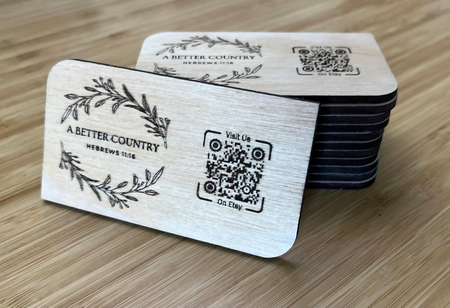 Wooden Business Cards / Fridge Magnets