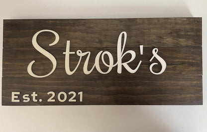 Last Name Sign, Custom Wood Sign, Wood Sign, Rustic Name Sign, Established Sign, Wooden Name Sign, Family Wood Sign, Family Heirloom, 3DSign